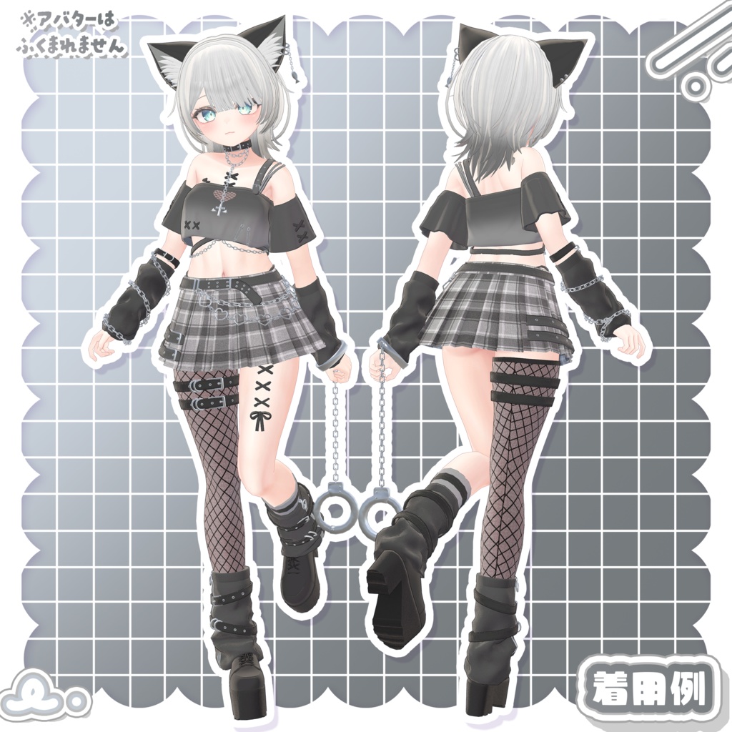 3Dmodel【Costume&Hair】YumeyamiKawaiiPunkSet