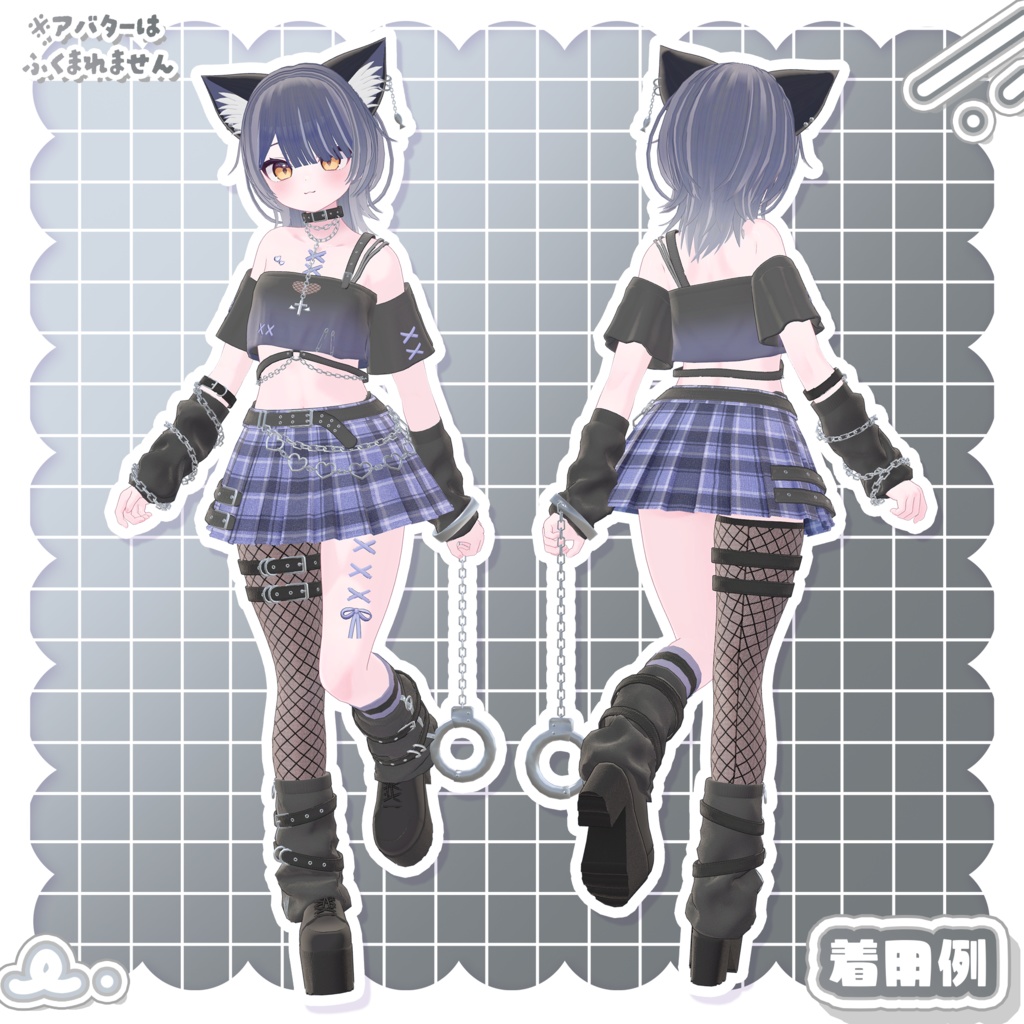 3Dmodel【Costume&Hair】YumeyamiKawaiiPunkSet