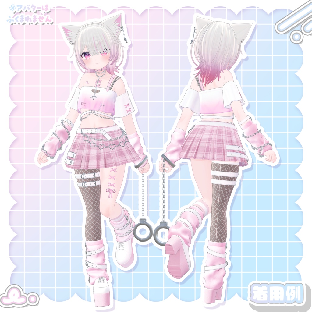 3Dmodel【Costume&Hair】YumeyamiKawaiiPunkSet