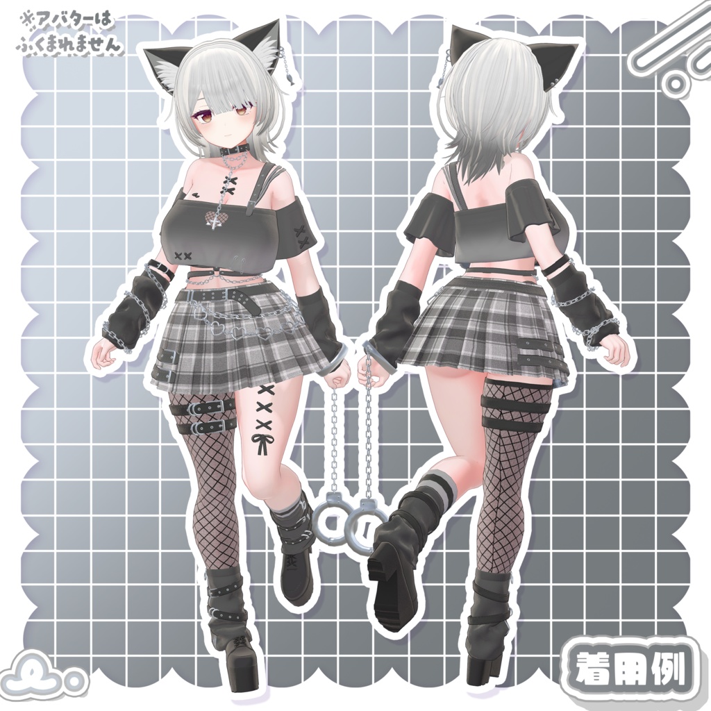3Dmodel【Costume&Hair】YumeyamiKawaiiPunkSet