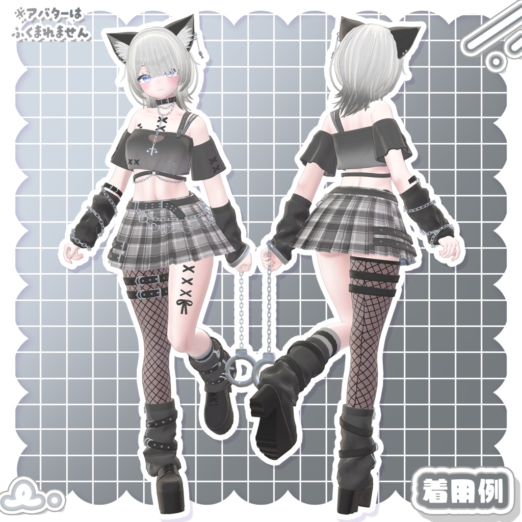 3Dmodel【Costume&Hair】YumeyamiKawaiiPunkSet