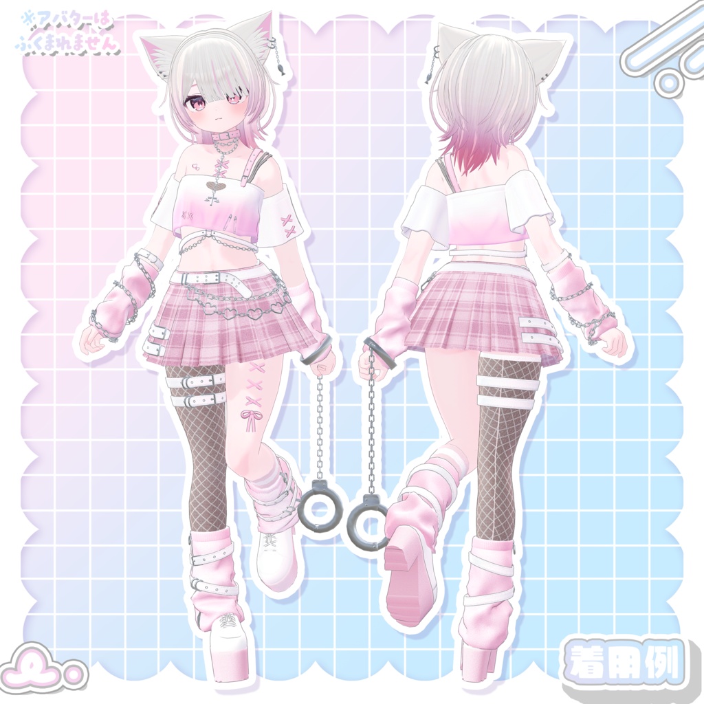 3Dmodel【Costume&Hair】YumeyamiKawaiiPunkSet