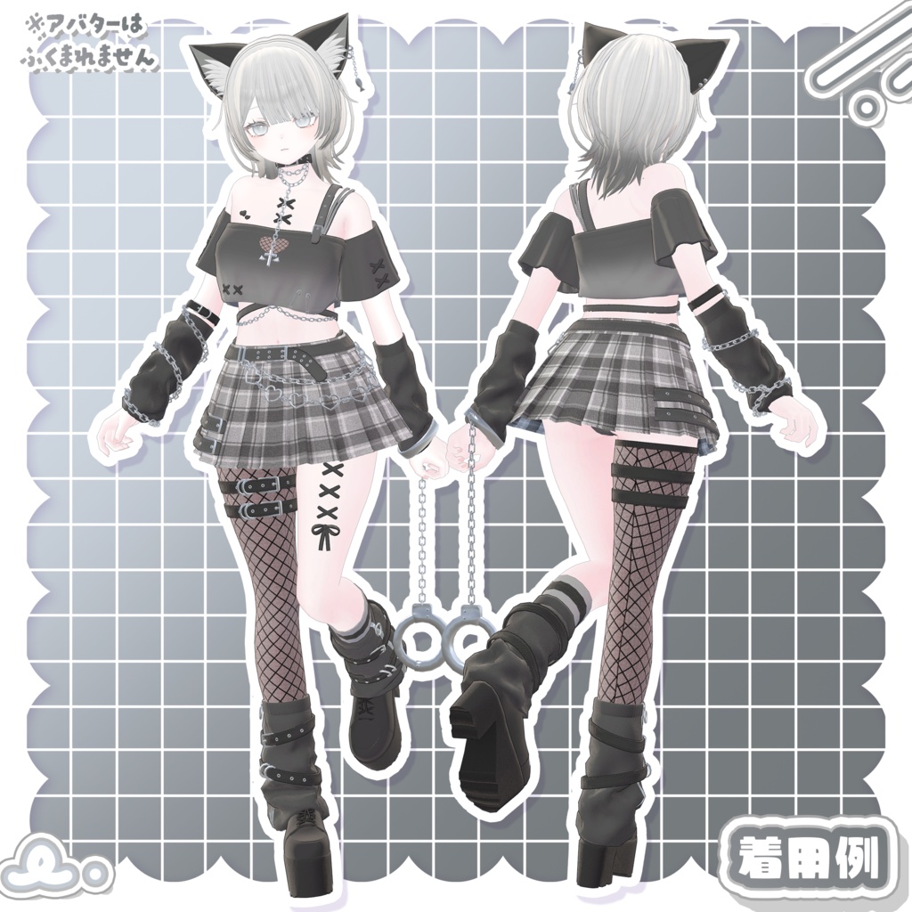 3Dmodel【Costume&Hair】YumeyamiKawaiiPunkSet
