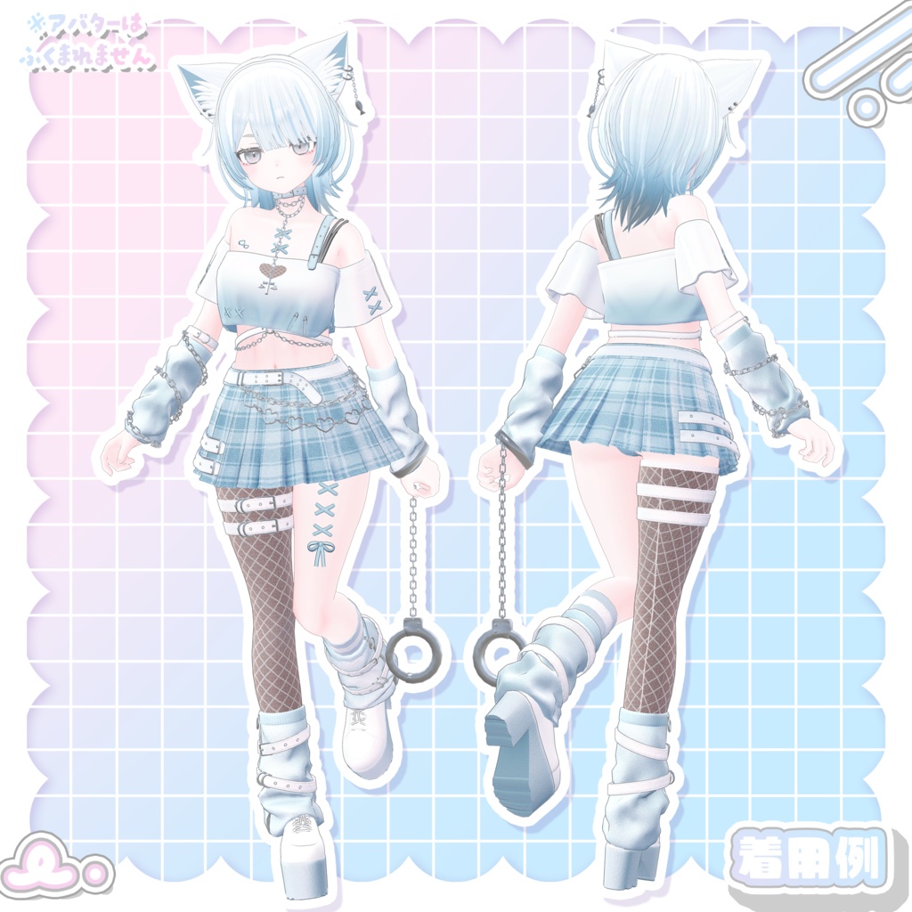 3Dmodel【Costume&Hair】YumeyamiKawaiiPunkSet