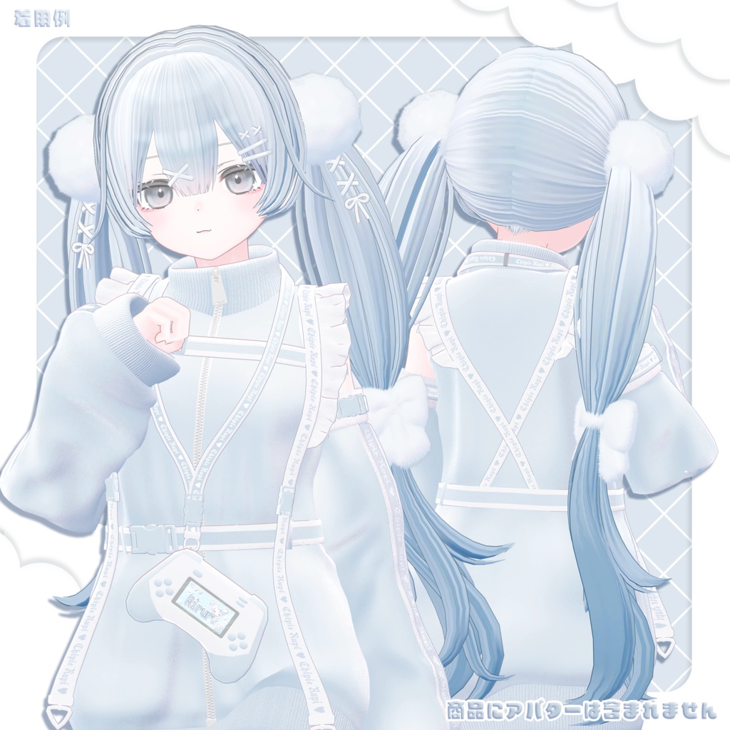 【Hair3Dmodel】3Dモデルゆるふわりぼんのツインテール YuruFuwaRibbonTwin