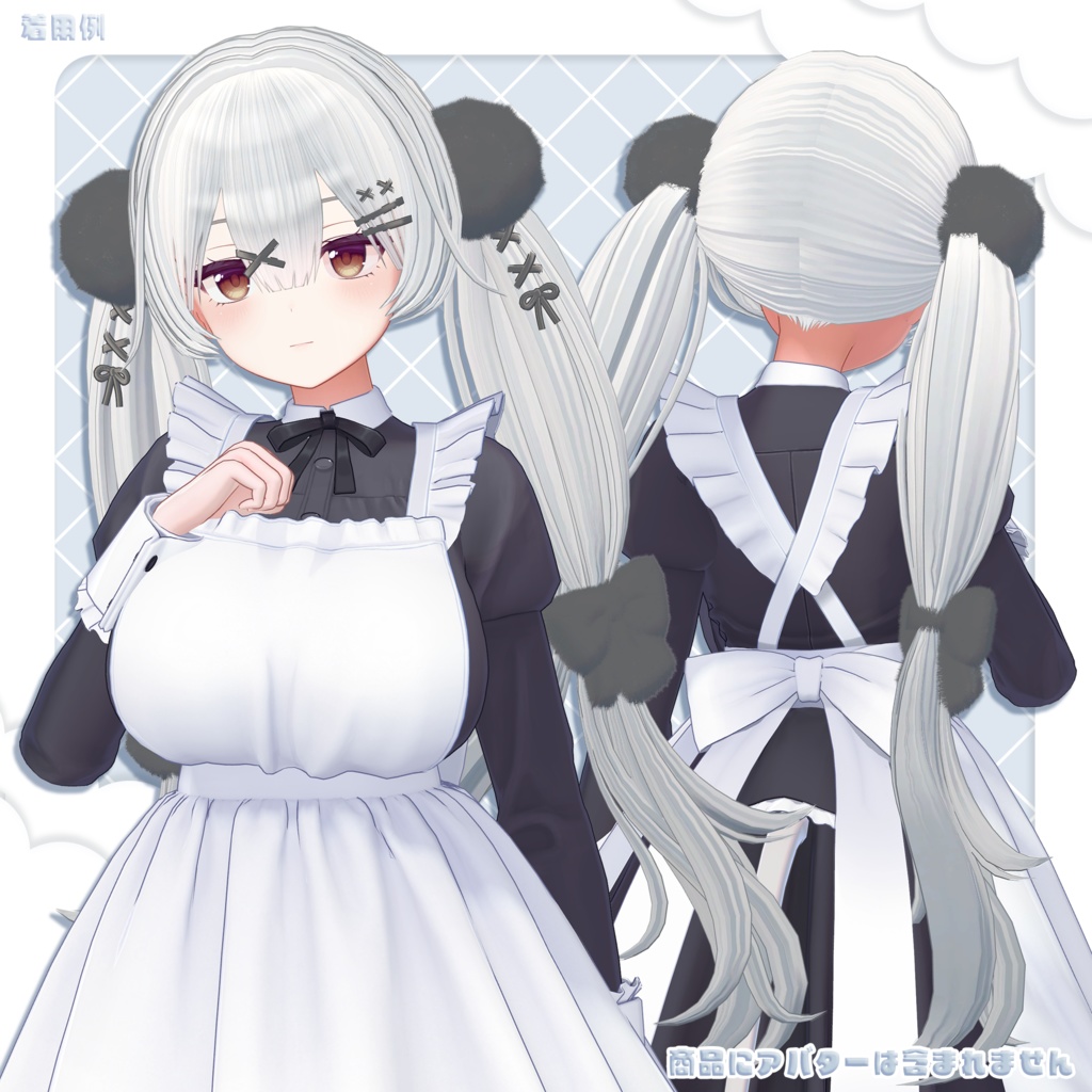 【Hair3Dmodel】3Dモデルゆるふわりぼんのツインテール YuruFuwaRibbonTwin