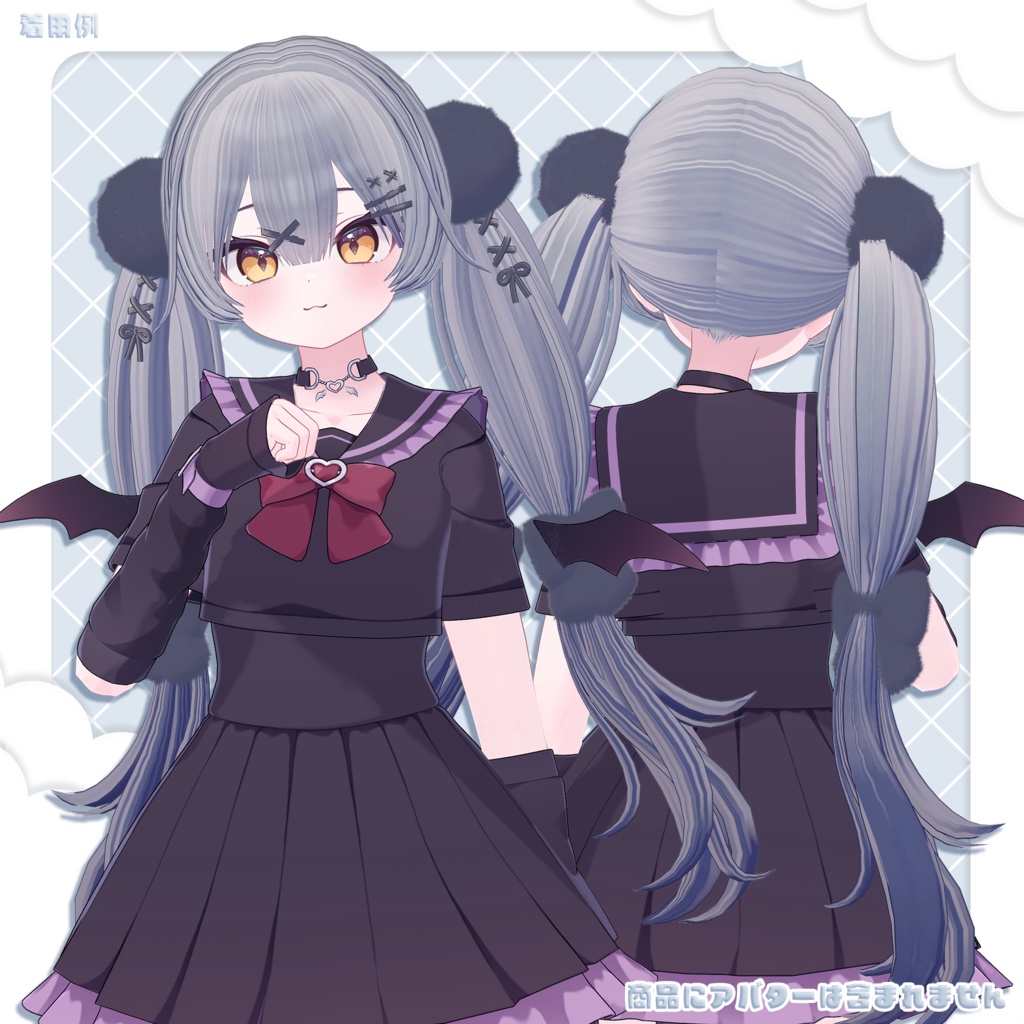 【Hair3Dmodel】3Dモデルゆるふわりぼんのツインテール YuruFuwaRibbonTwin