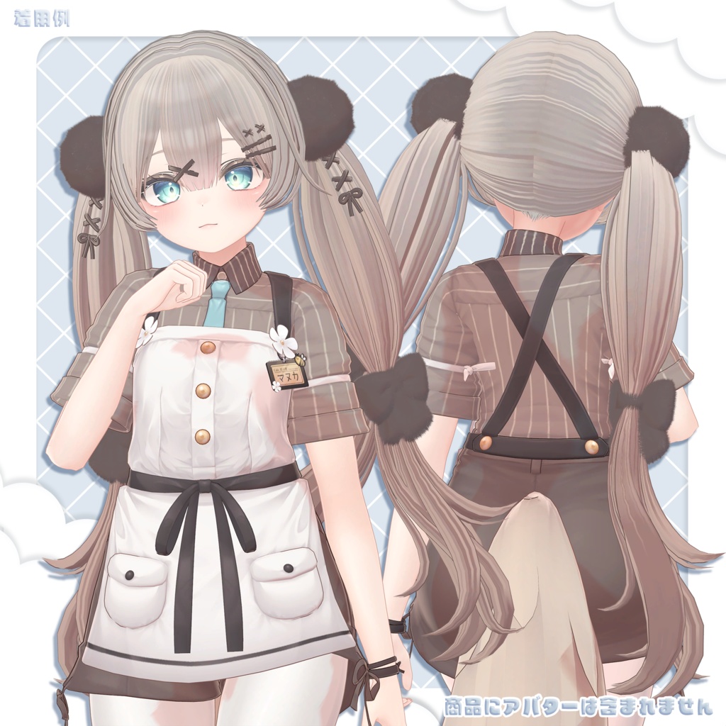 【Hair3Dmodel】3Dモデルゆるふわりぼんのツインテール YuruFuwaRibbonTwin