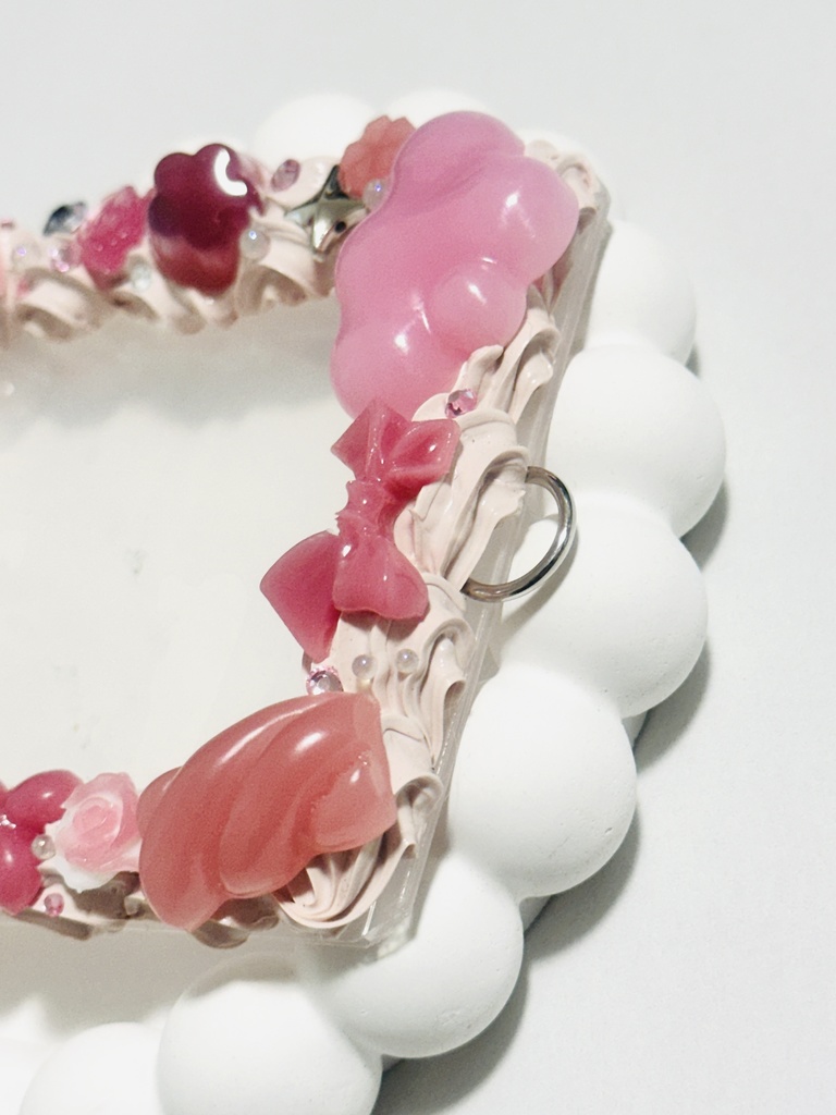 ✨️新Ver.✨️♡限定1点♡ホイップデコ硬質トレカケース【苺薔薇のムース】