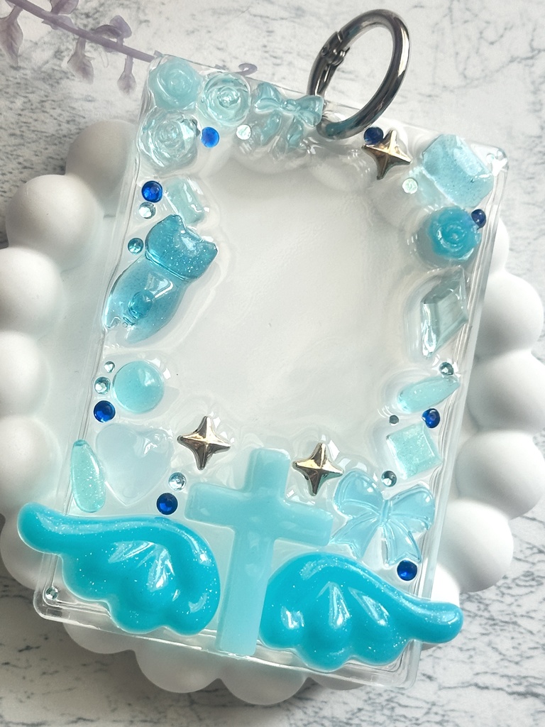 ♡限定1点♡レジン硬質トレカケース【アクアマリン】