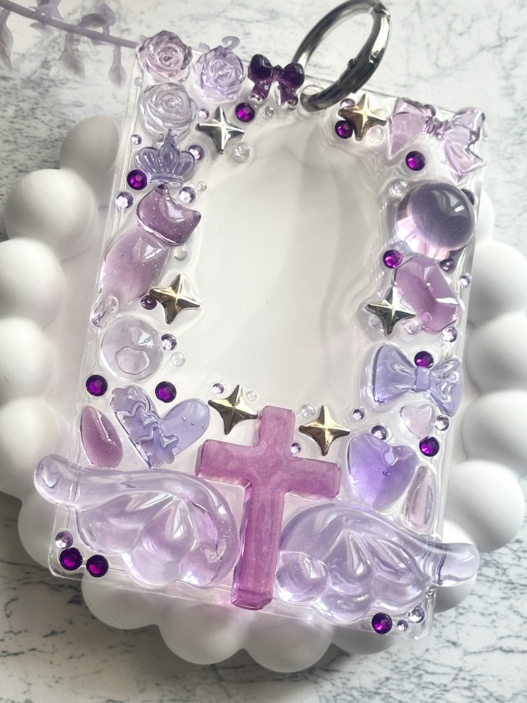 ♡限定1点♡レジン硬質トレカケース【菖蒲色】