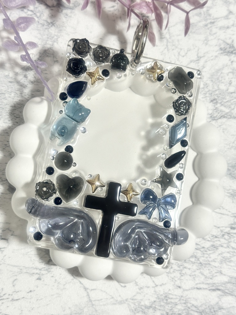 ♡限定1点♡レジン硬質トレカケース【濃藍】