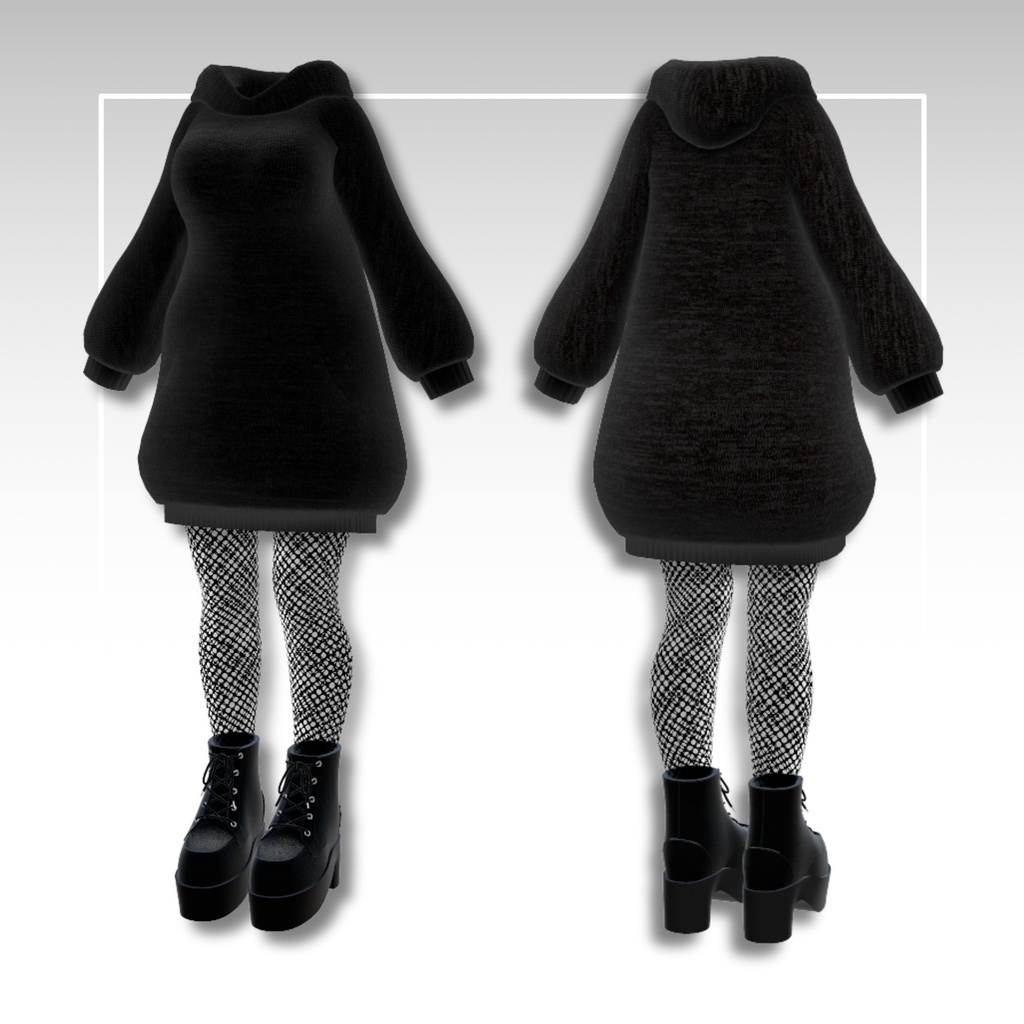 【桔梗用】パーカーワンピ3点セット Hoodie Dress 3-Piece Set - For Kikyo