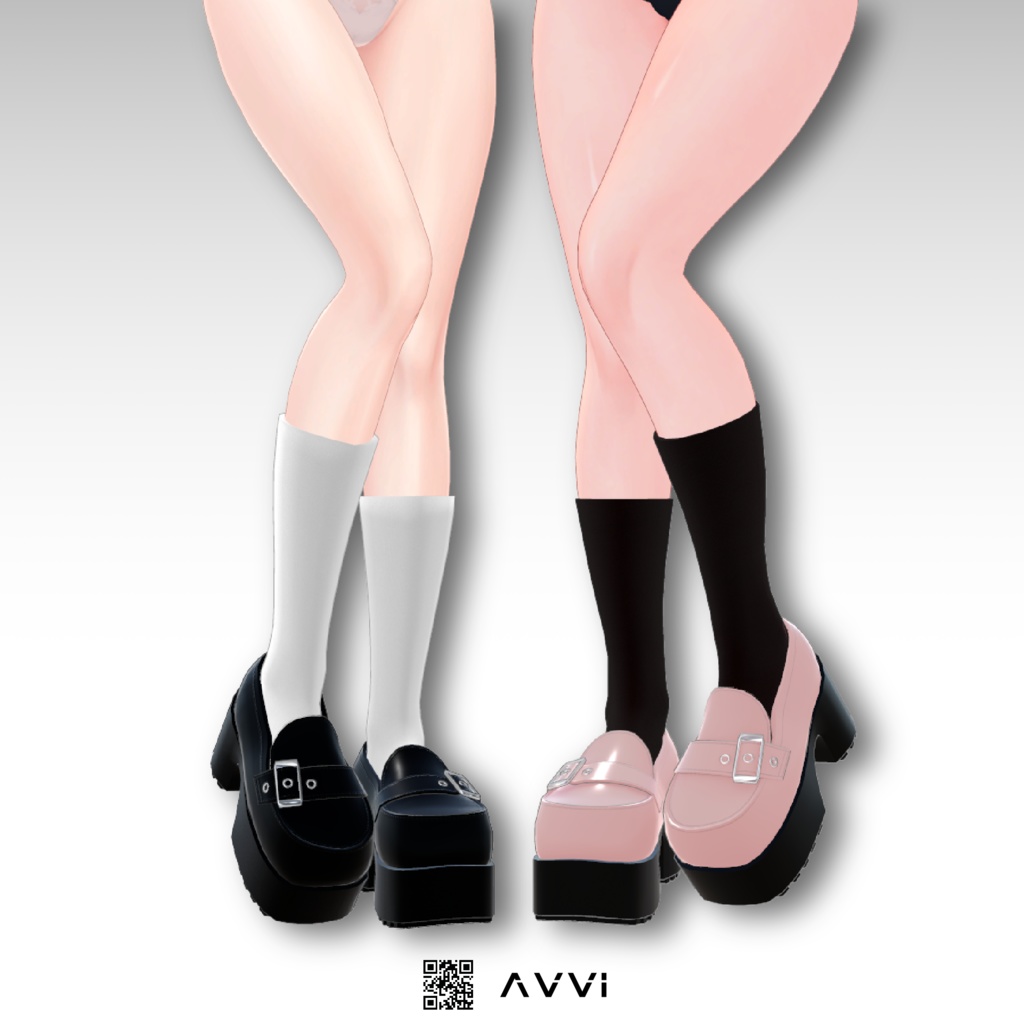 【6アバター対応】 AVVI 厚底ローファー＆ソックス Penny Loafers & Sox 