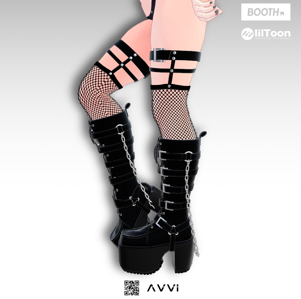 【15アバター対応】 AVVI ロングチェーンブーツ