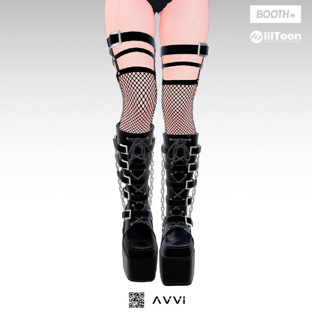 【15アバター対応】 AVVI ロングチェーンブーツ
