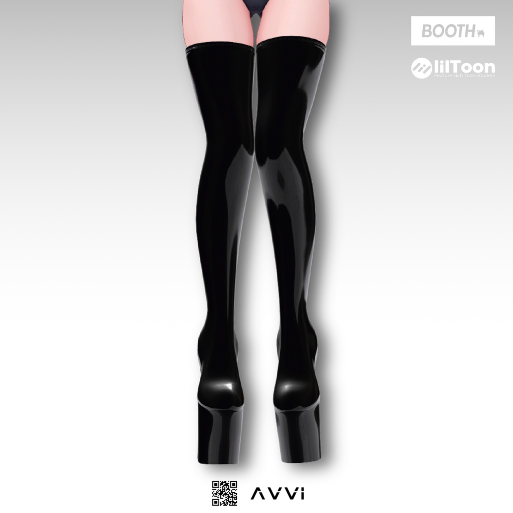 【8アバター対応】 AVVI ラバーニーハイブーツ