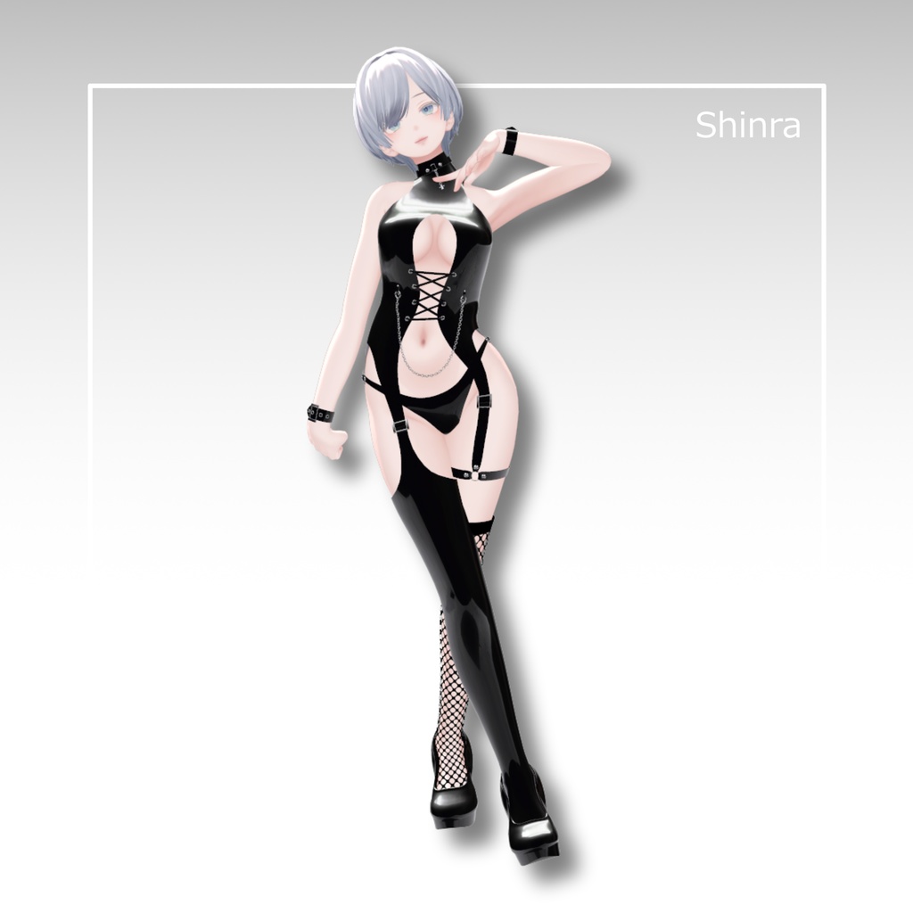 【5アバター対応】 AVVI ブラックラバーボンテージ