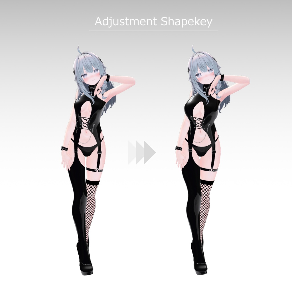 【5アバター対応】 AVVI ブラックラバーボンテージ