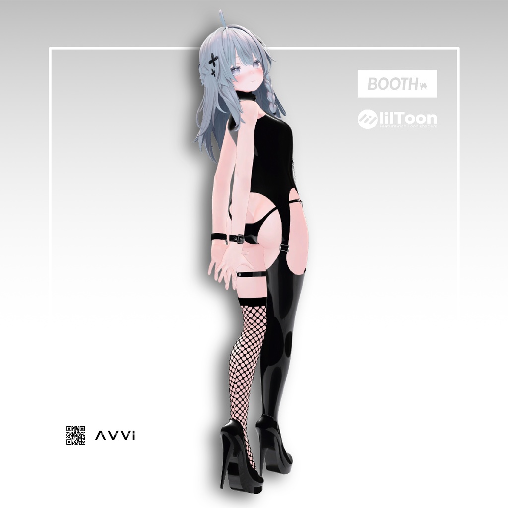 【5アバター対応】 AVVI ブラックラバーボンテージ