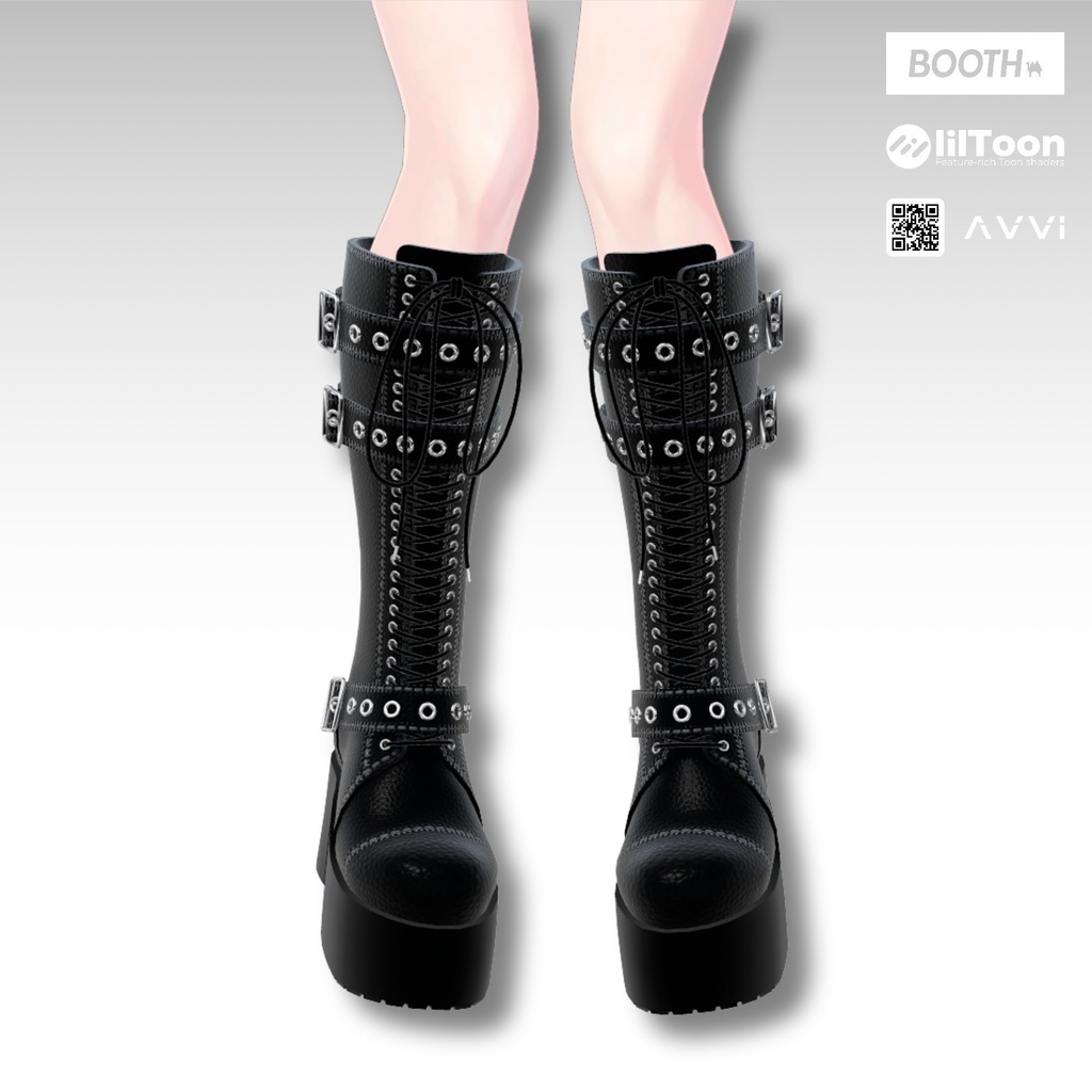 【12アバター対応】 AVVI レースアップ厚底ロングブーツ