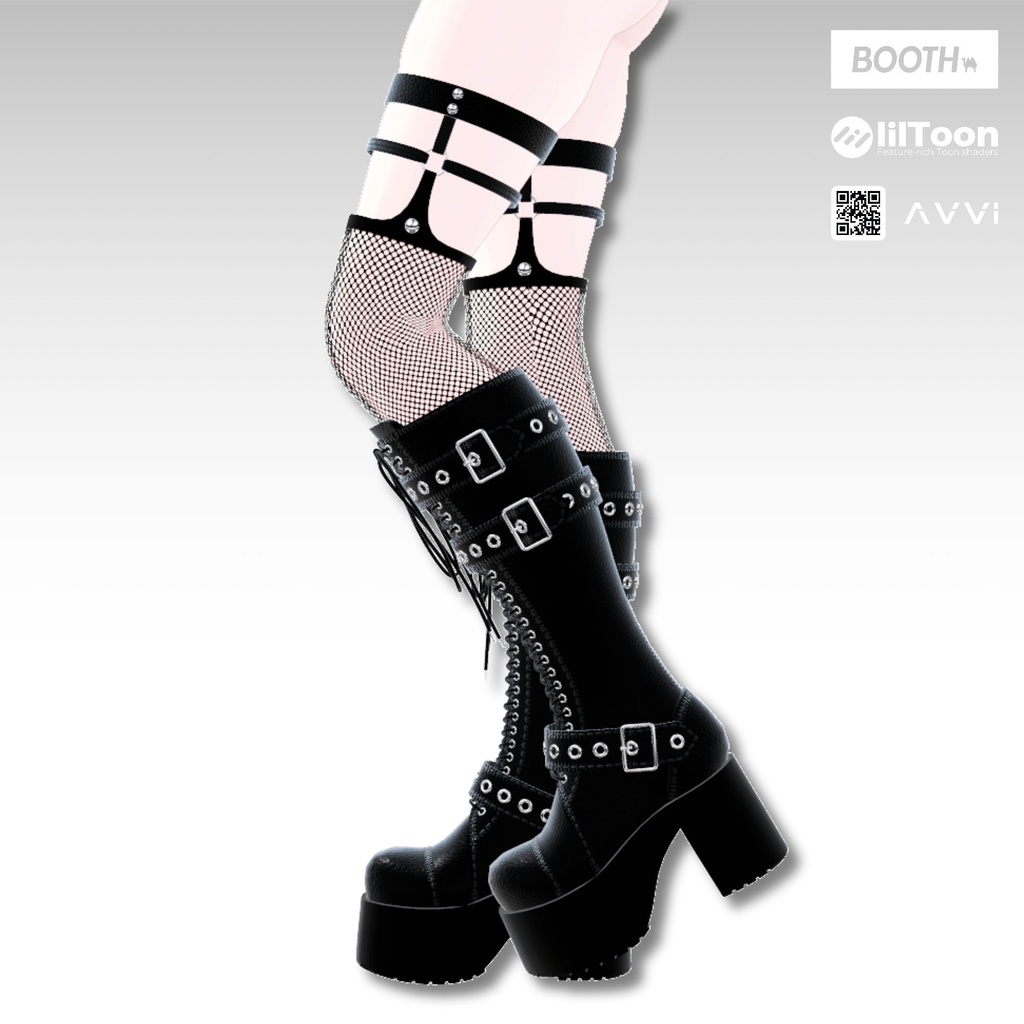 【12アバター対応】 AVVI レースアップ厚底ロングブーツ