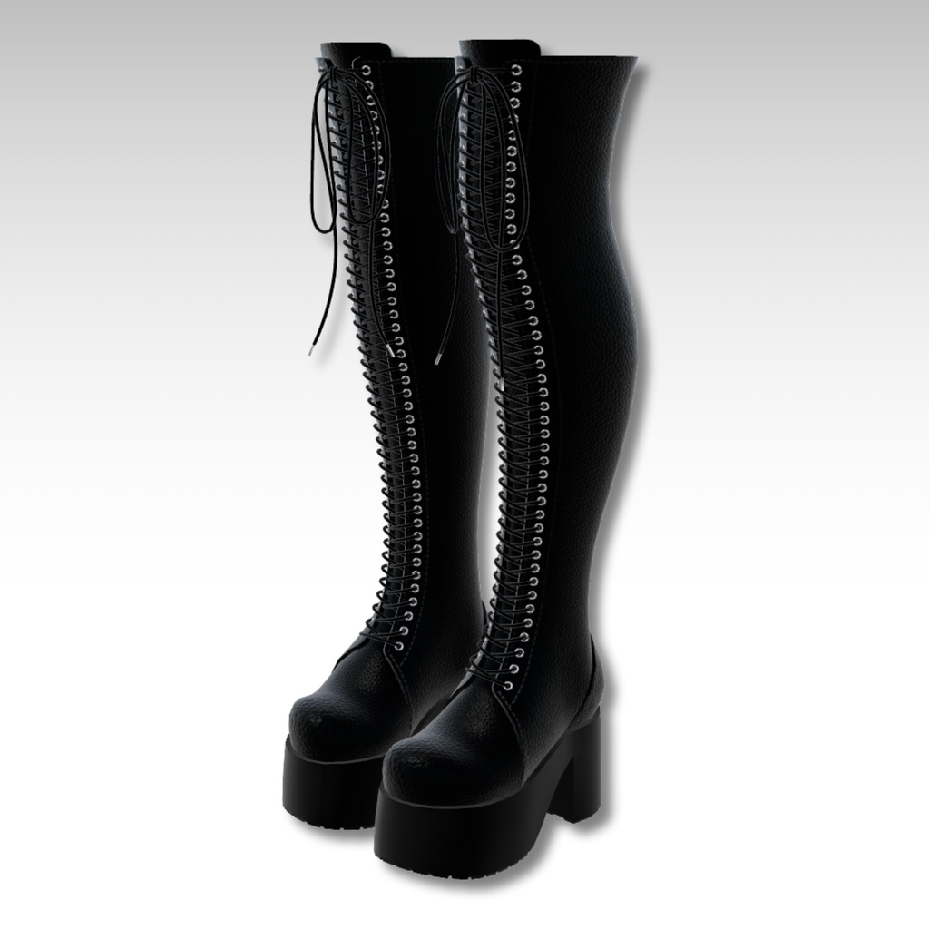 【11アバター対応】 AVVI レースアップ厚底サイハイブーツ