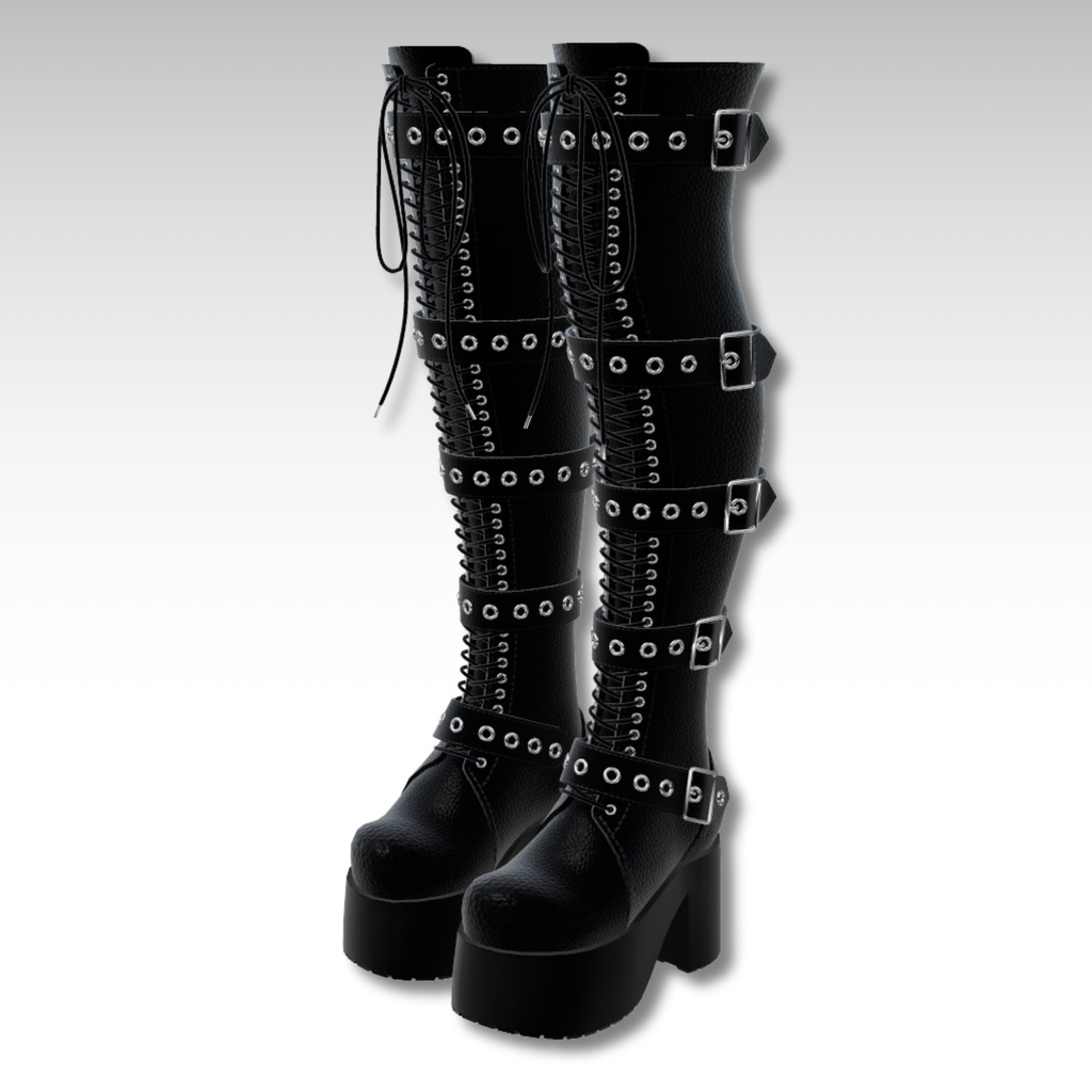 【11アバター対応】 AVVI レースアップ厚底サイハイブーツ