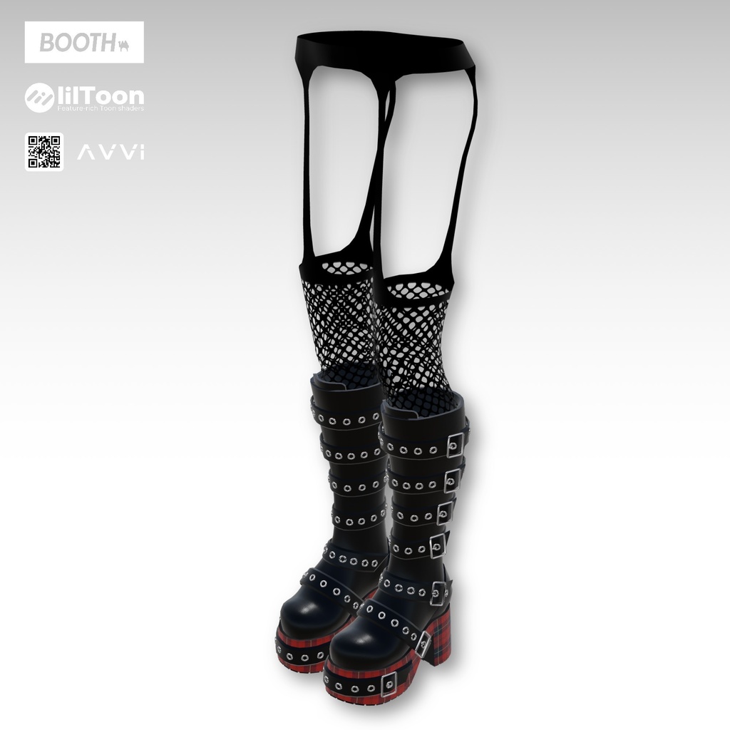 7アバター対応 AVVI タータンチェックブーツ