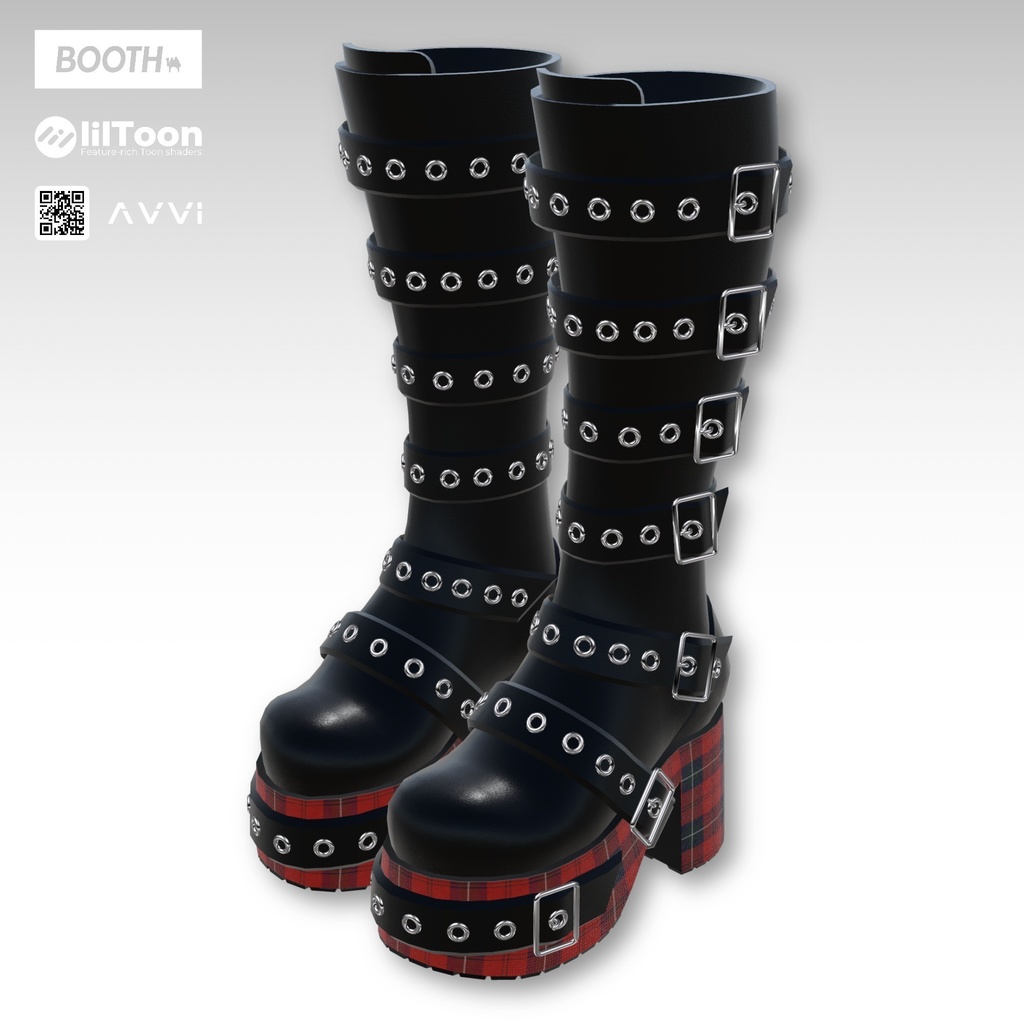 7アバター対応 AVVI タータンチェックブーツ