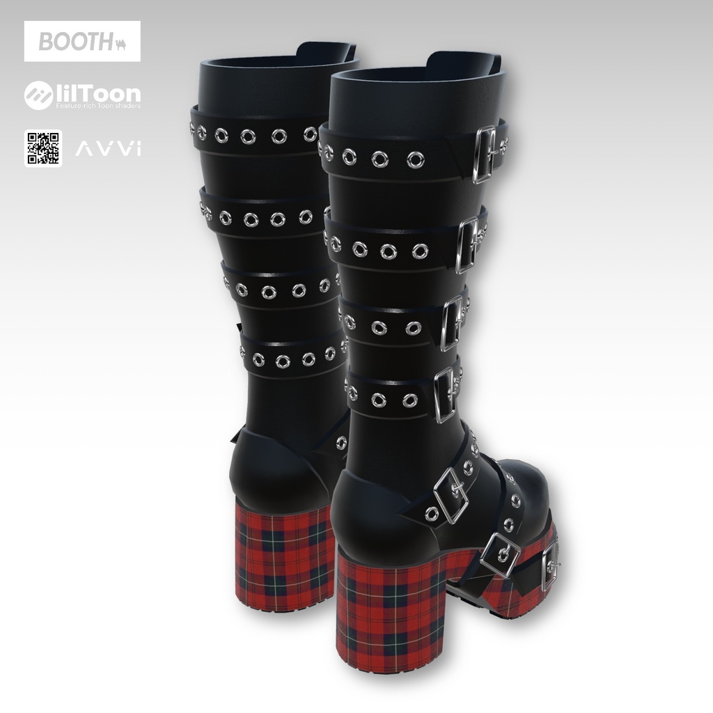 7アバター対応 AVVI タータンチェックブーツ