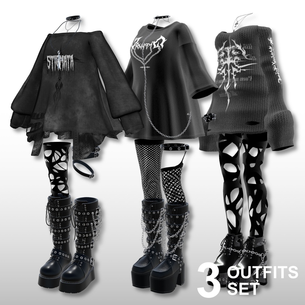 【7アバター対応】 AVVI 衣装3セット