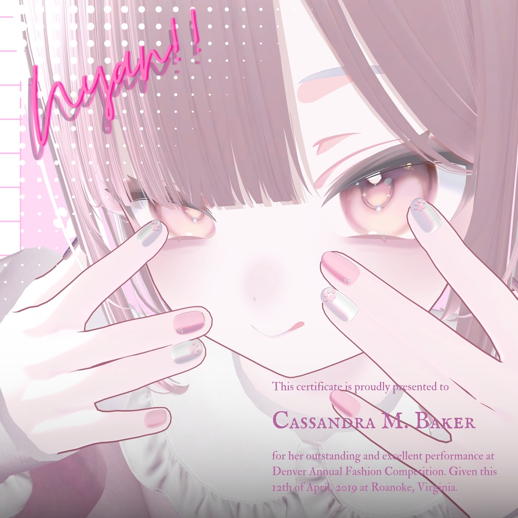 【一週間限定無料配布!】chocolat対応ネイル ♡̴⟡.˚いちごみるく・ぱう!♡̴⟡.˚