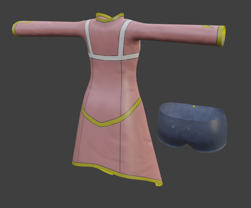 コート&デニムショートパンツ【オリジナル3Dモデル】