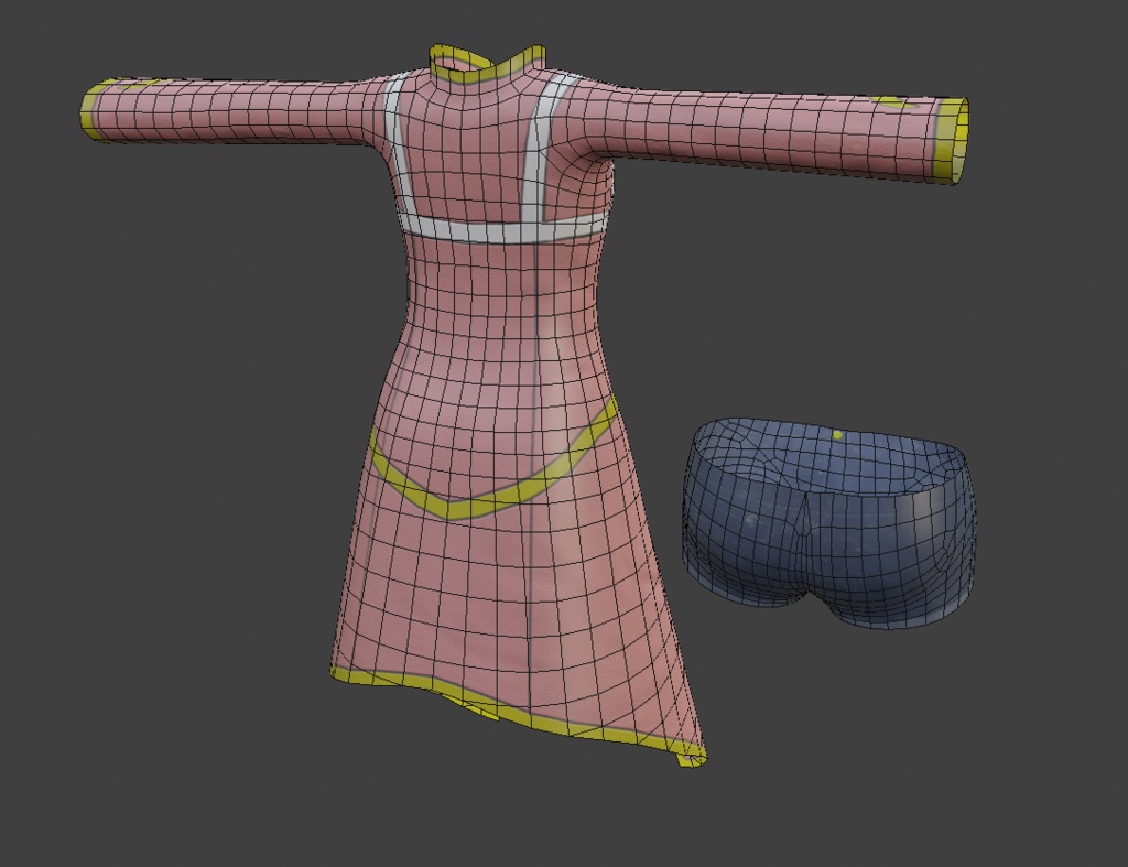 コート&デニムショートパンツ【オリジナル3Dモデル】