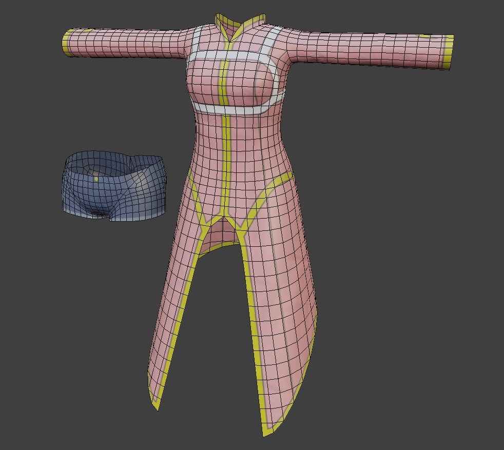 コート&デニムショートパンツ【オリジナル3Dモデル】