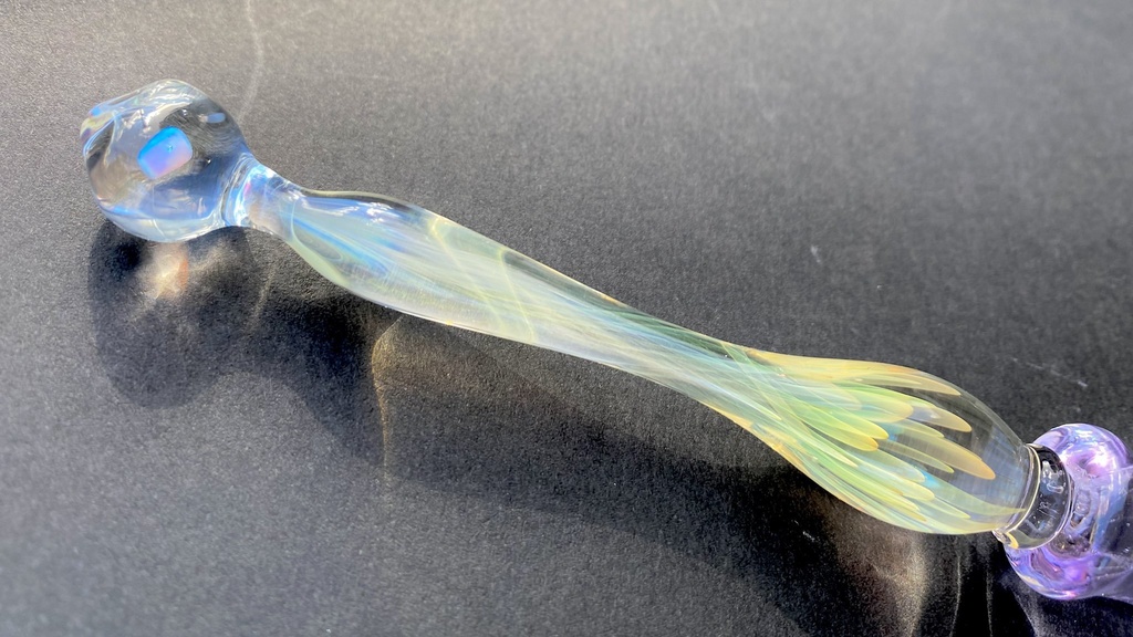 ◆ほうき星×藤色グリップのガラスペン◆