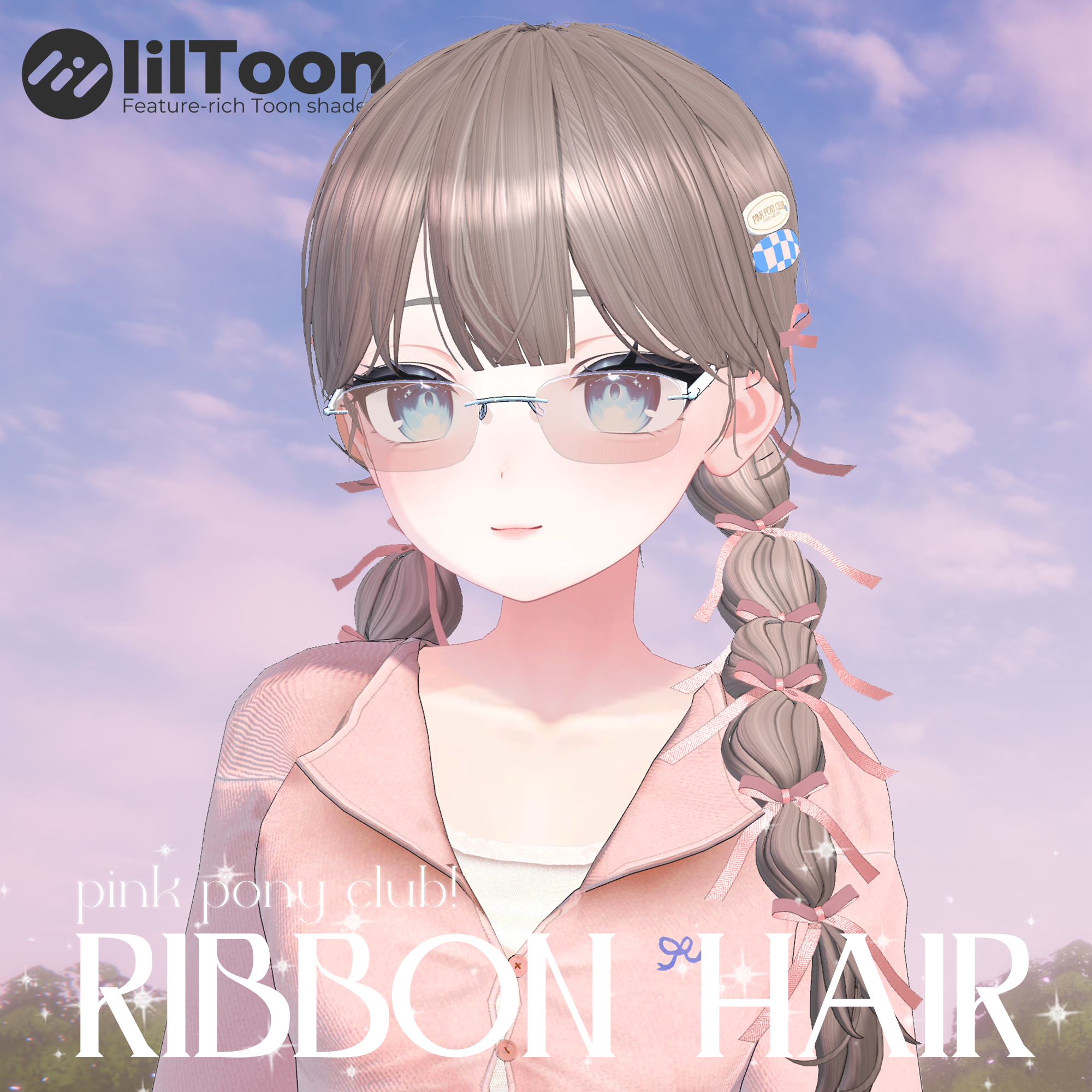 [6 Avatars] Ribbon Hair - Pink Pony Club - BOOTH