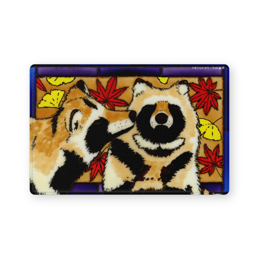 ステンドたぬ　レザー製名刺入れ