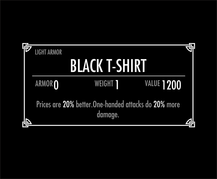 skyrim text window Tシャツ