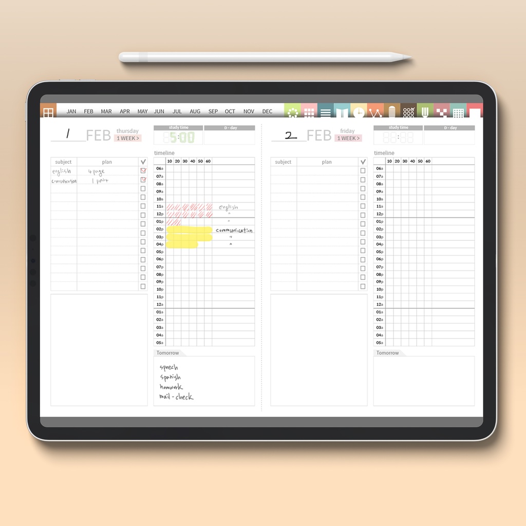 日付フリー学習プランナー NO.04