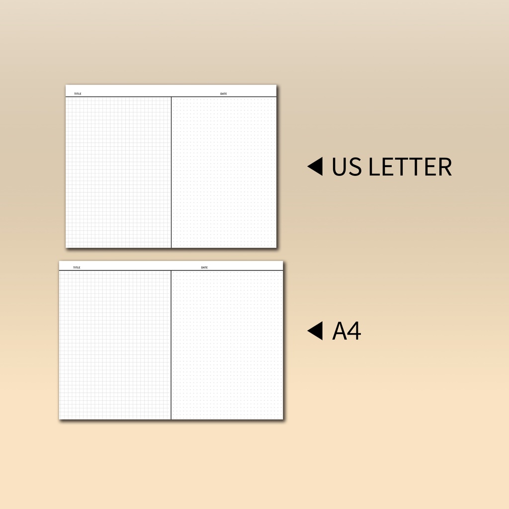 デジタルノート用ペーパーテンプレート(縦+横)NO.08