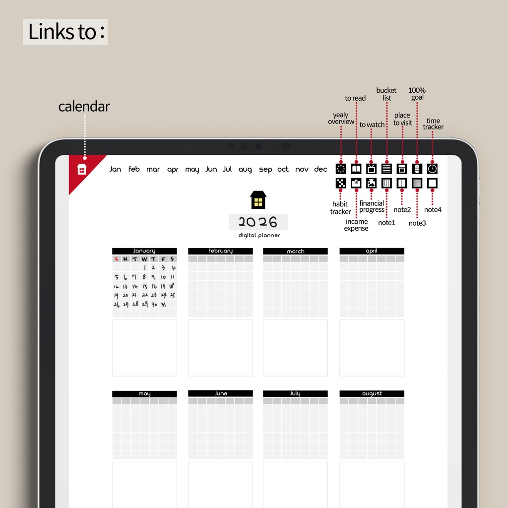 日付なしデジタルプランナー ホワイト NO.09