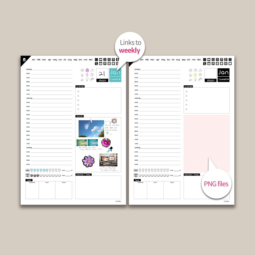 日付なしデジタルプランナー ホワイト NO.09