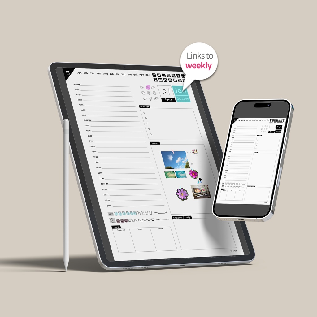 日付なしデジタルプランナー ホワイト NO.09