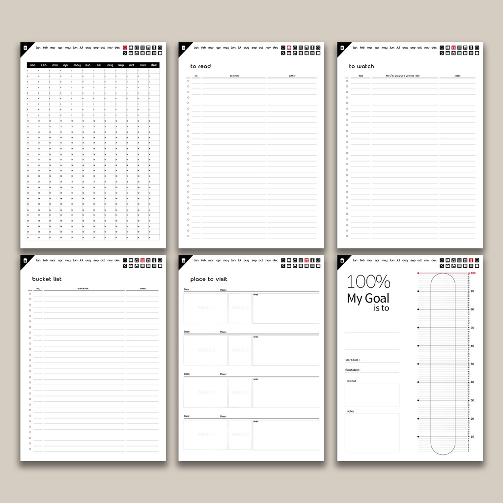 日付なしデジタルプランナー ホワイト NO.09