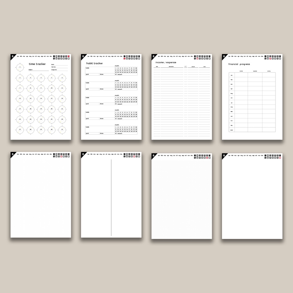 日付なしデジタルプランナー ホワイト NO.09
