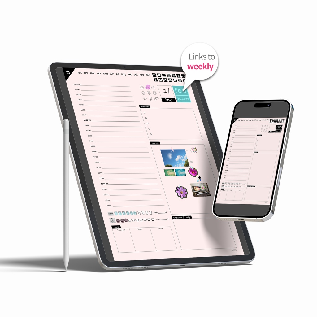 日付なしデジタルプランナー ピンク NO.10