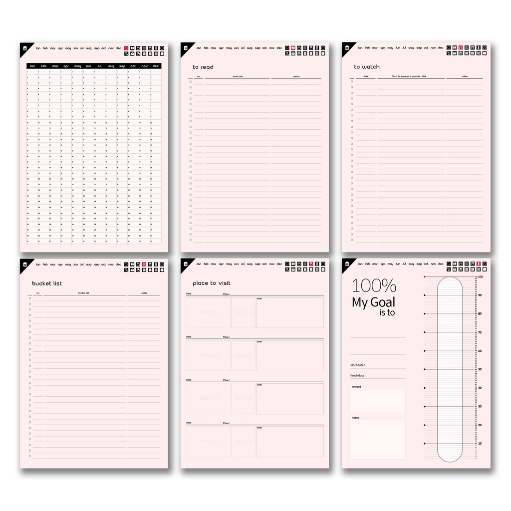 日付なしデジタルプランナー ピンク NO.10