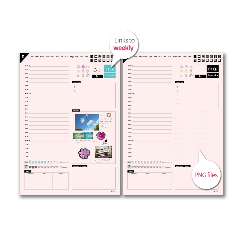 日付なしデジタルプランナー ピンク NO.10